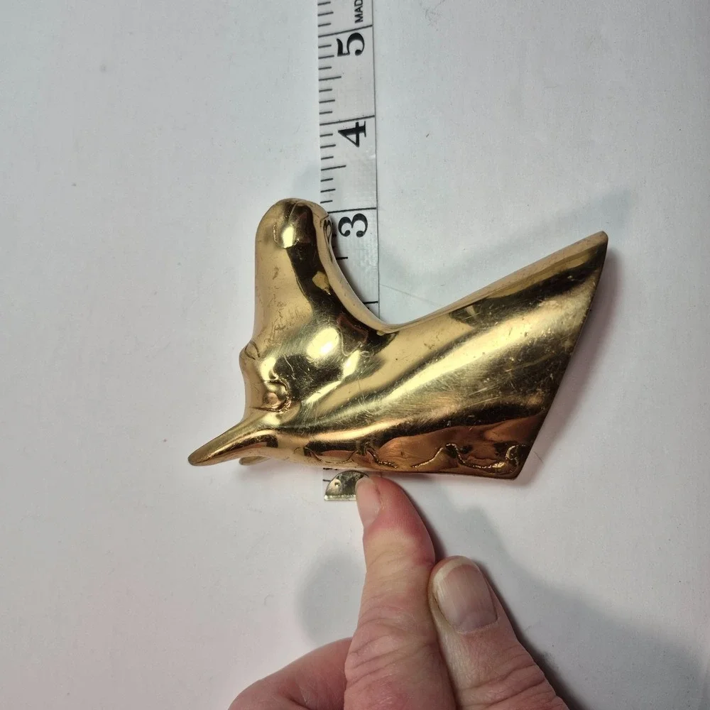 Vintage Brass Horse Head Wall Farmhouse Barn Equestrian Leash Coat Hanger 3D